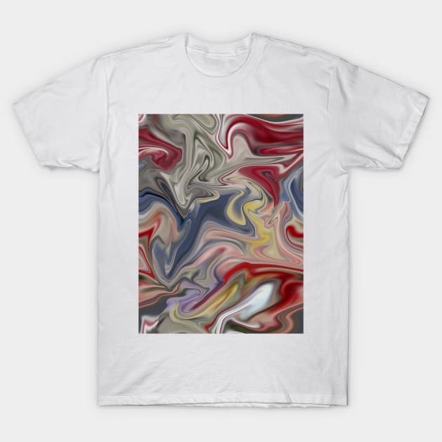 Colorful Silk Marble - Digital Liquid Paint T-Shirt by GenAumonier